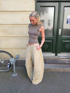 Munga knit top with hoodie - Taupe
