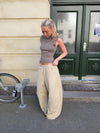 Munga knit top with hoodie - Taupe