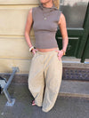 Munga knit top with hoodie - Taupe