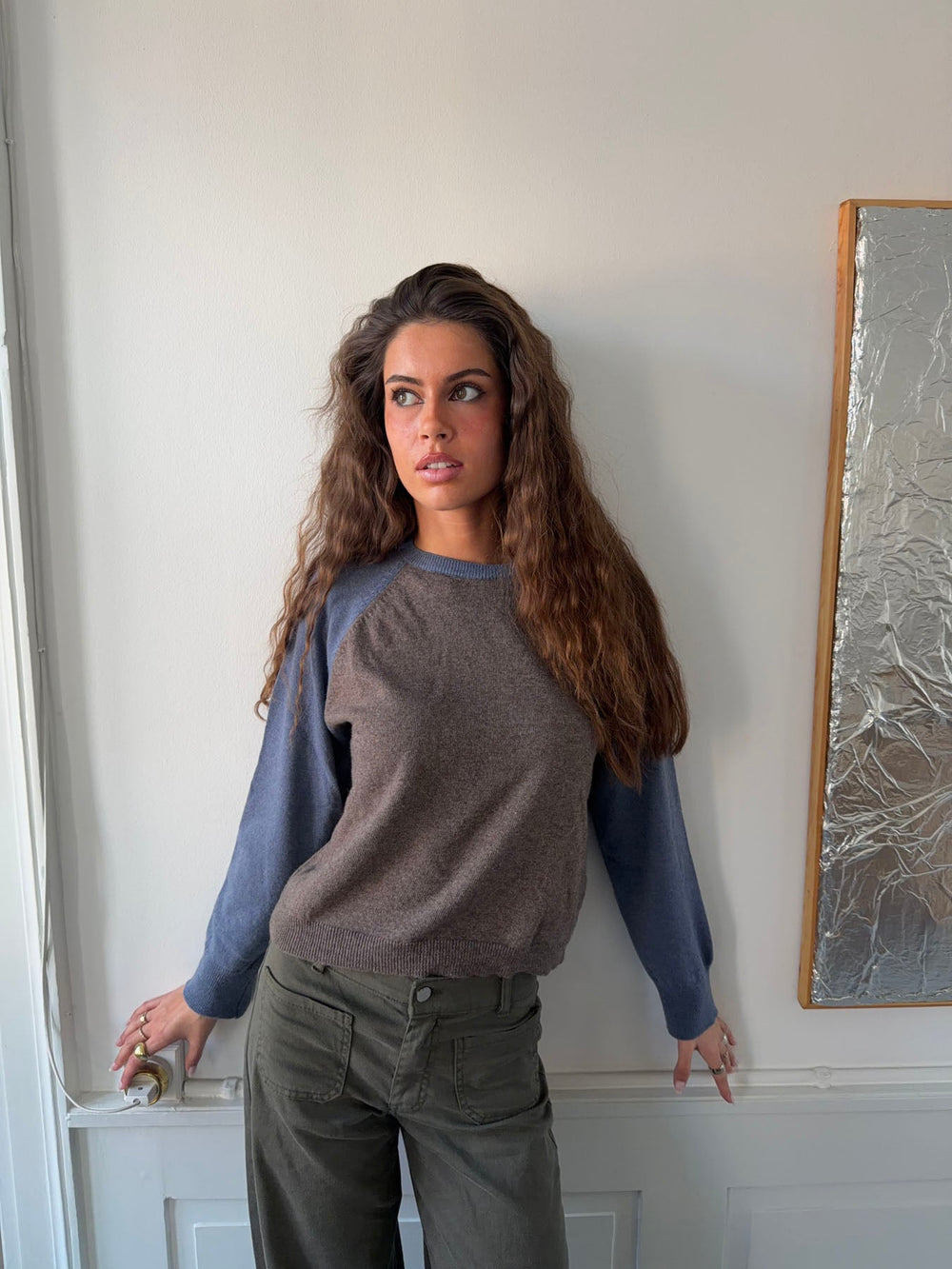 Oliva knit sweater - Blue/brown