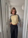 Oliva knit blouse - Grey/yellow