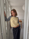 Oliva knit blouse - Grey/yellow
