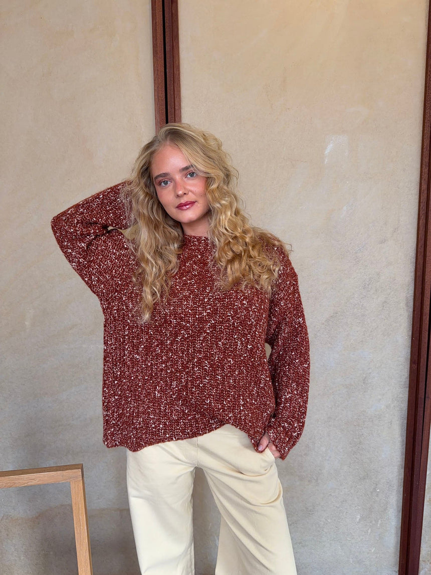 Lunuda knit sweater – Rust/orange