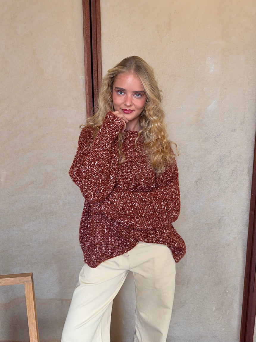 Lunuda knit sweater – Rust/orange