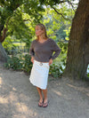Stina knit with lace details - Brown