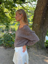 Stina knit with lace details - Brown