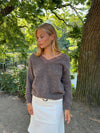 Stina knit with lace details - Brown