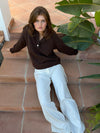 Evelisse  knit with buttons - Brown