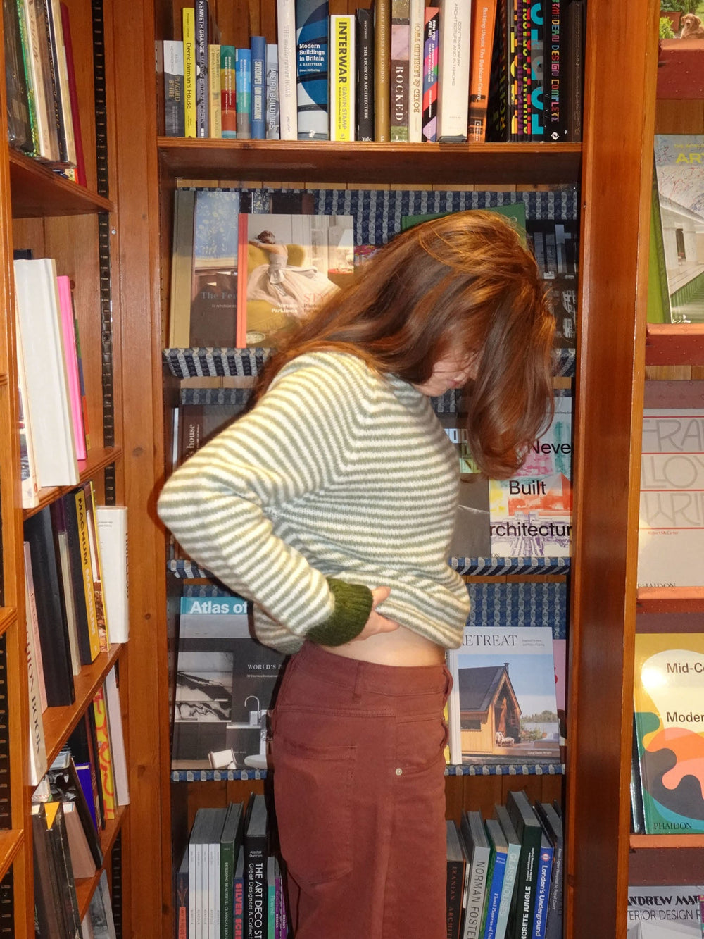 Selora knit with stripes - Green/white