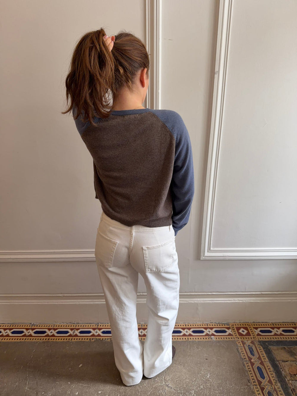 Oliva knit sweater - Blue/brown