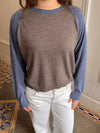 Oliva knit sweater - Blue/brown
