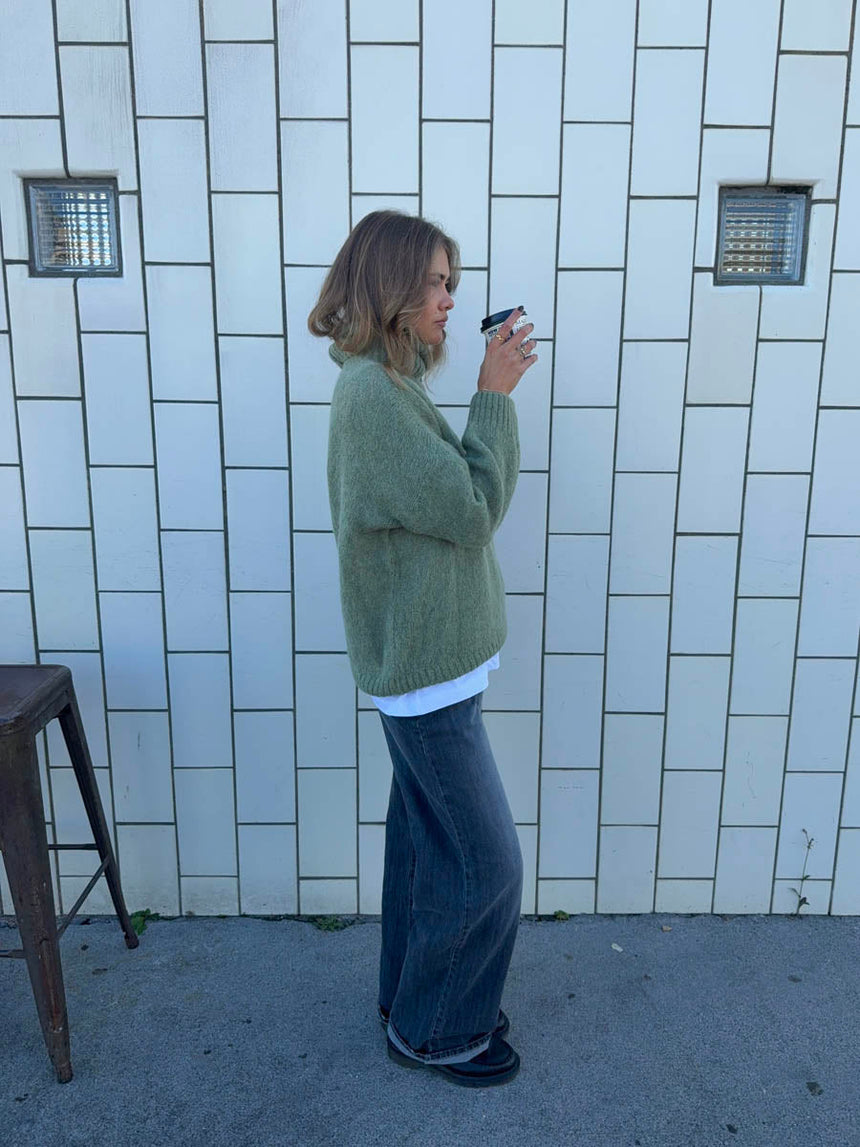 Idun knit with turtleneck - Khaki