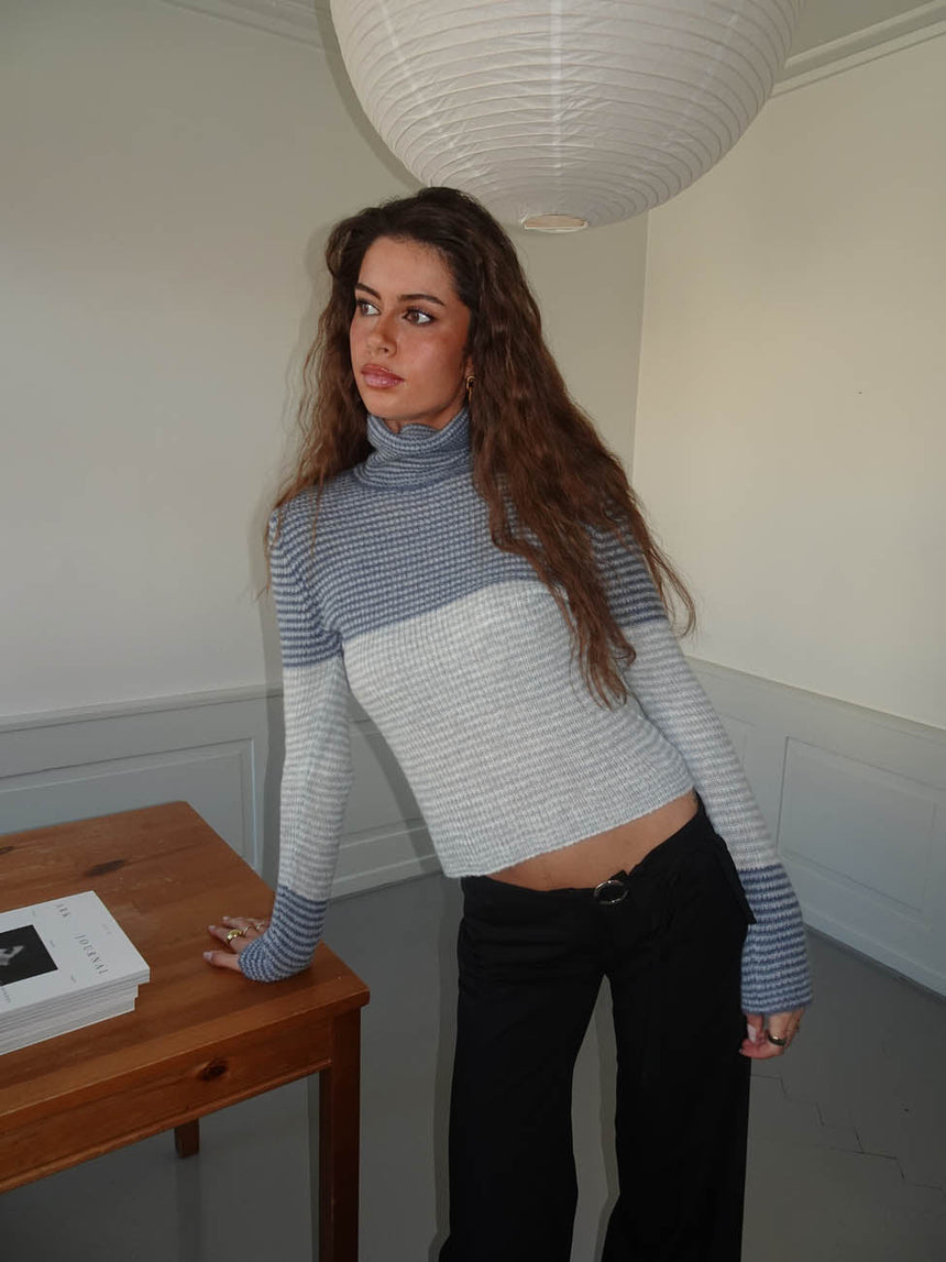 Swela knit with turtleneck - Blue