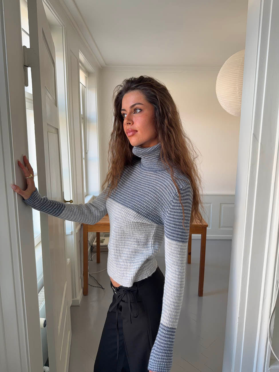 Swela knit with turtleneck - Blue