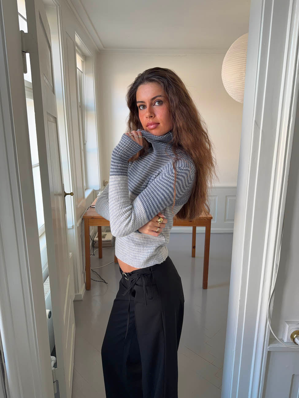 Swela knit with turtleneck - Blue