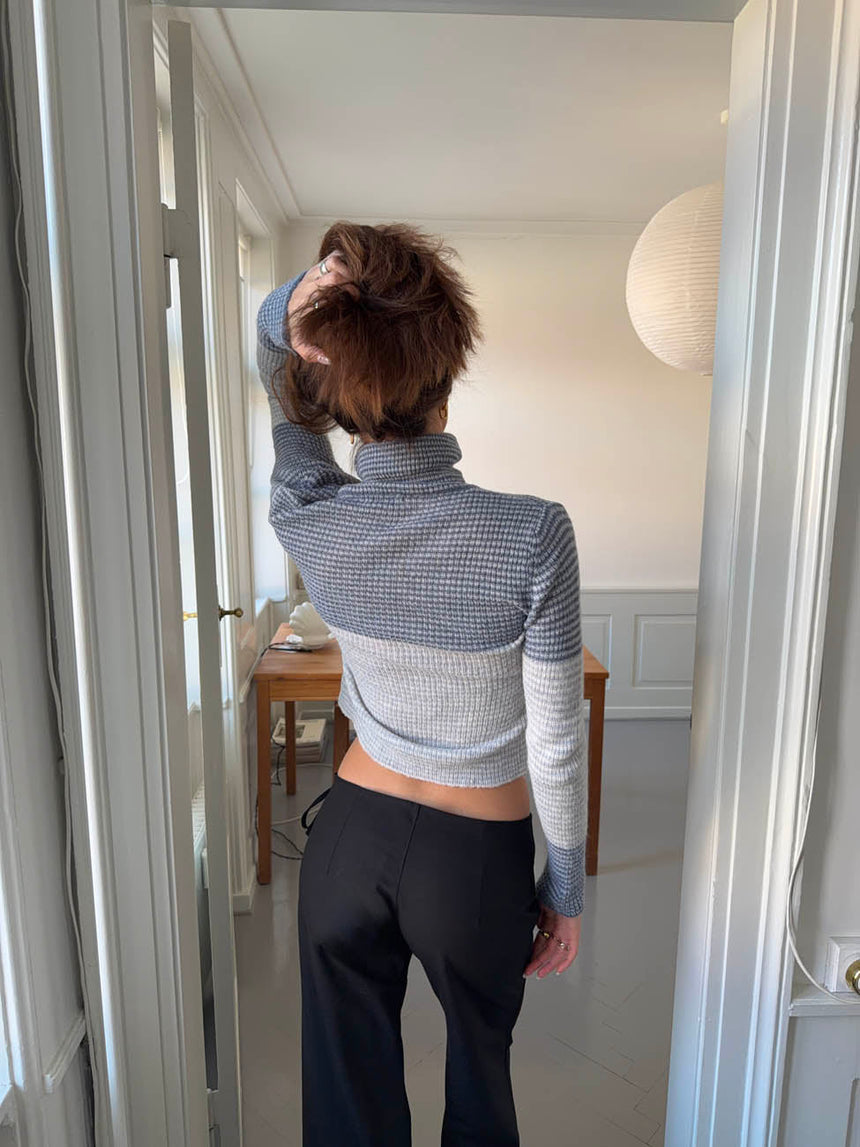 Swela knit with turtleneck - Blue