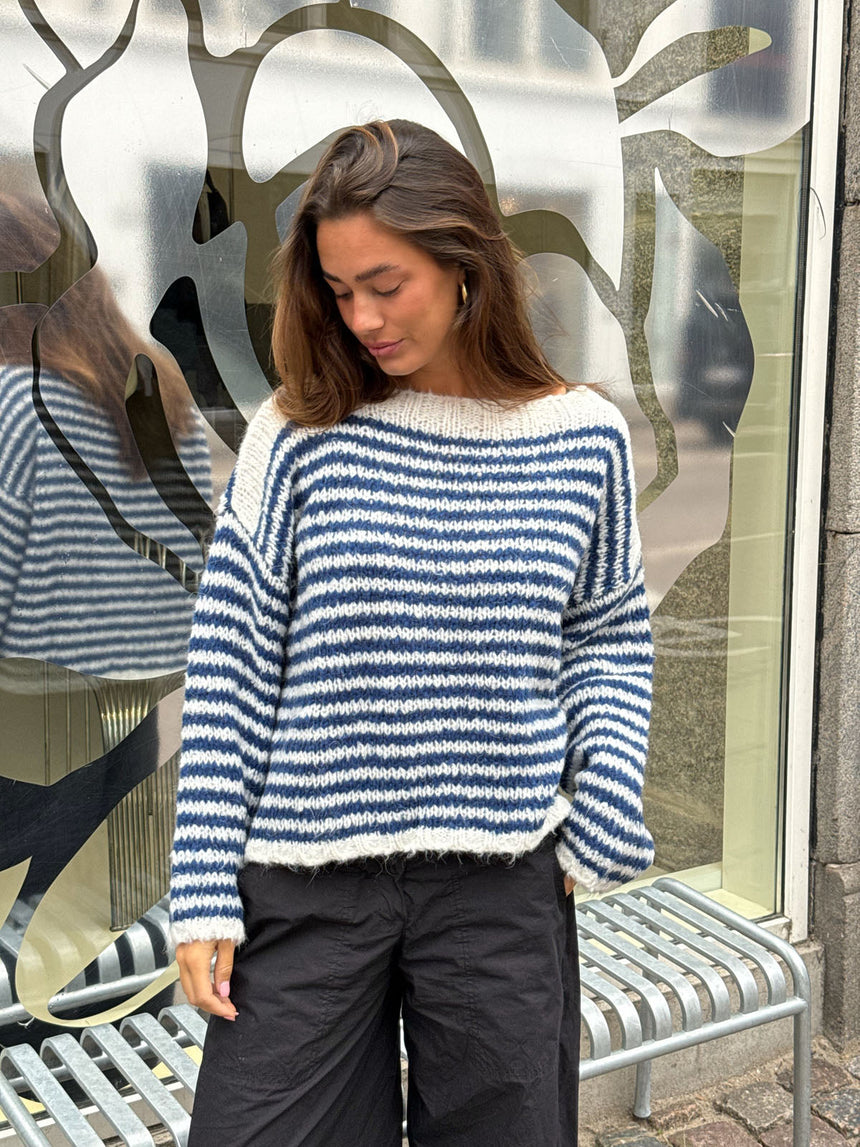 Odetta striped sweater - White/navy