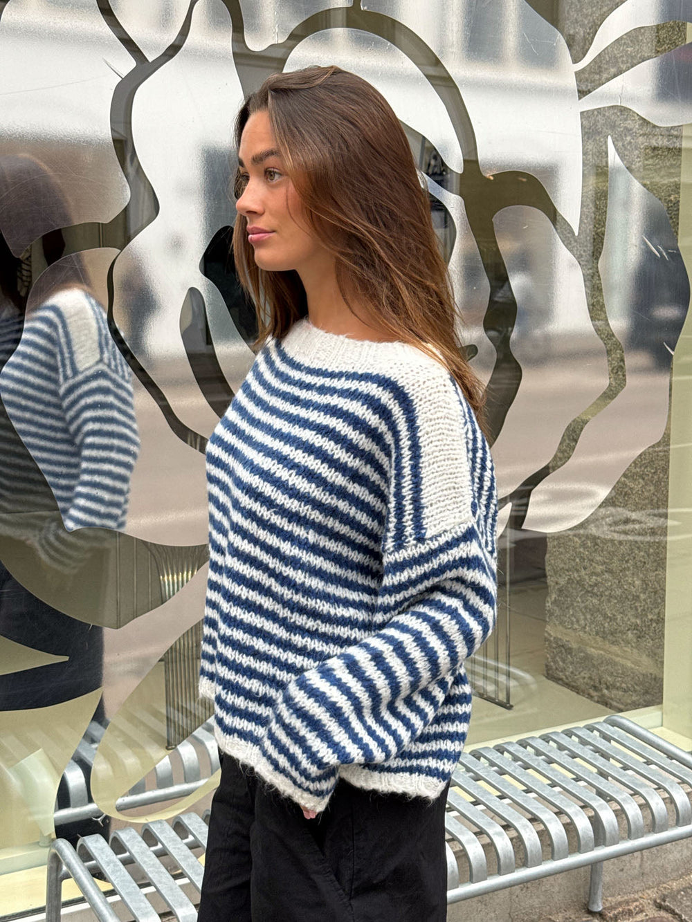 Odetta striped sweater - White/navy