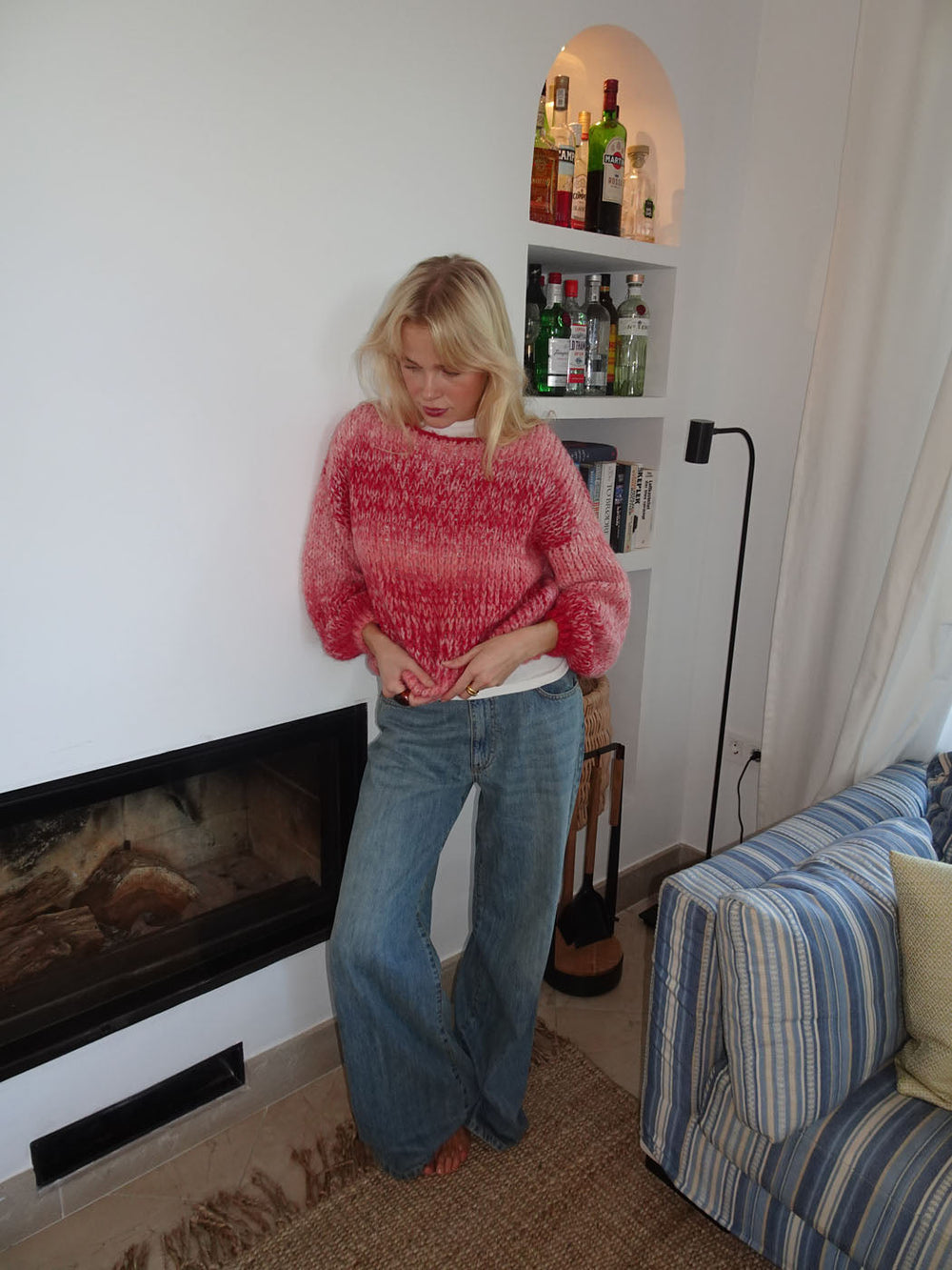 Pastana knitted sweater – Pink/red