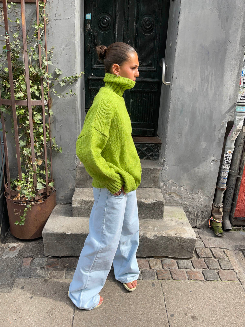 Valdamara oversized turtleneck – Lime Green