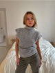 Nivena strikvest with turtleneck - Light grey