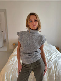 Nivena knit vest with turtleneck - Light grey