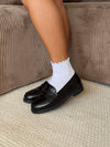 Socks with scalloped edge - White