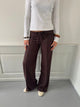 Nula suit pants with tie belt - Dark brown