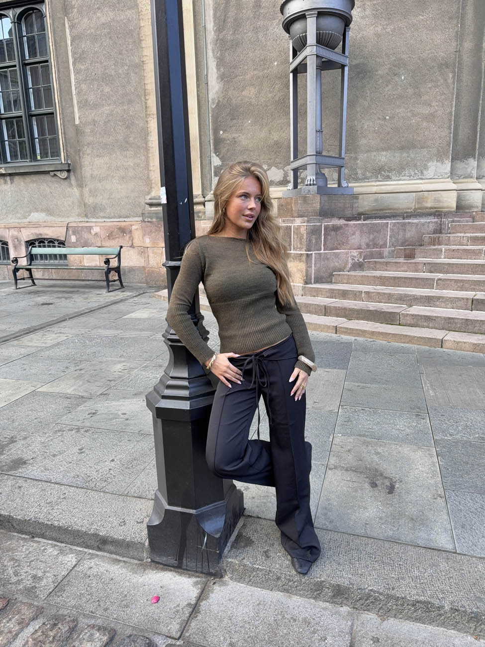 Nula suit pants with tie belt - Black