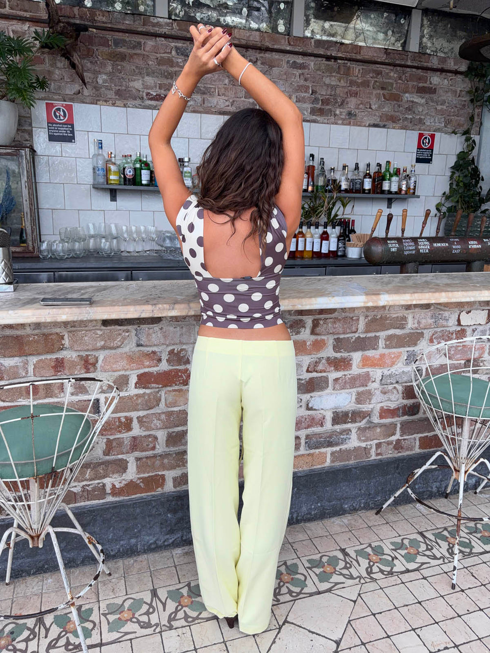 Nula suit trousers with tie belt – Yellow