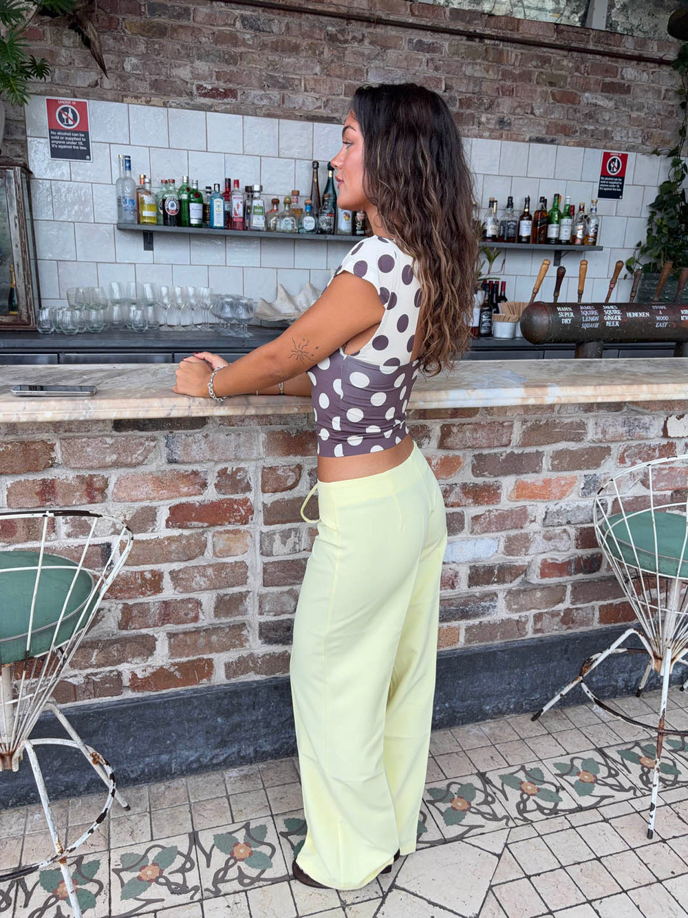 Nula suit trousers with tie belt – Yellow