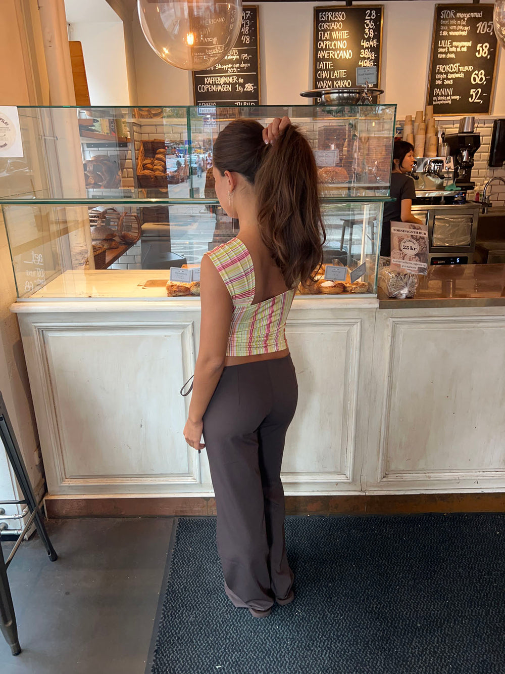 Vinna suit pants with metal ring - Brown