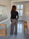 Tulle suit pants with checkers - Brown/black