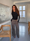 Tulle suit pants with checkers - Brown/black