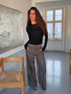Tulle suit pants with checkers - Brown/black
