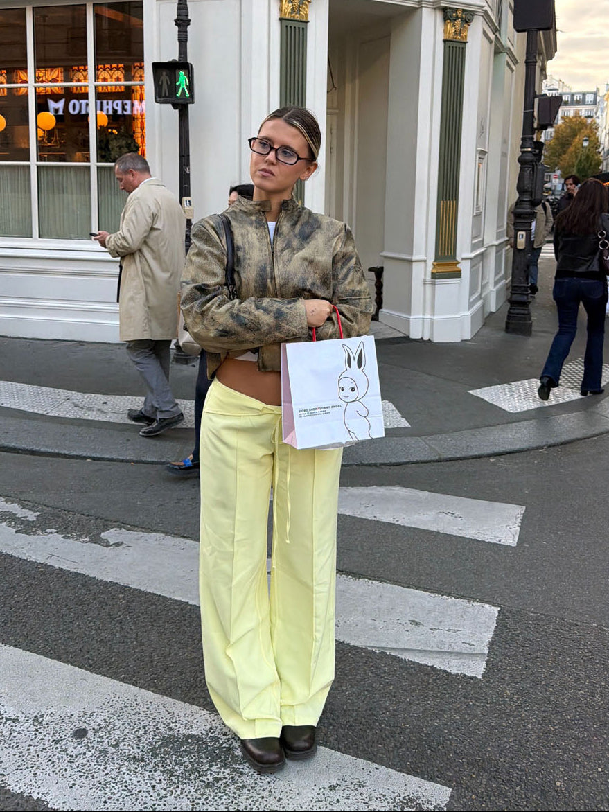 Nula suit trousers with tie belt – Yellow