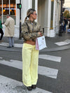 Nula suit trousers with tie belt – Yellow