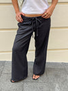 Nula suit pants with tie belt - Black