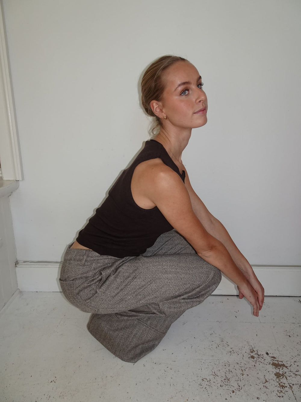 Olia suit pants with cuffs - Brown