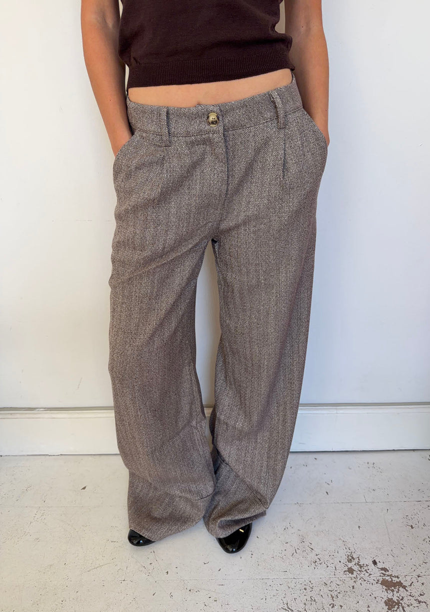 Olia suit pants with cuffs - Brown