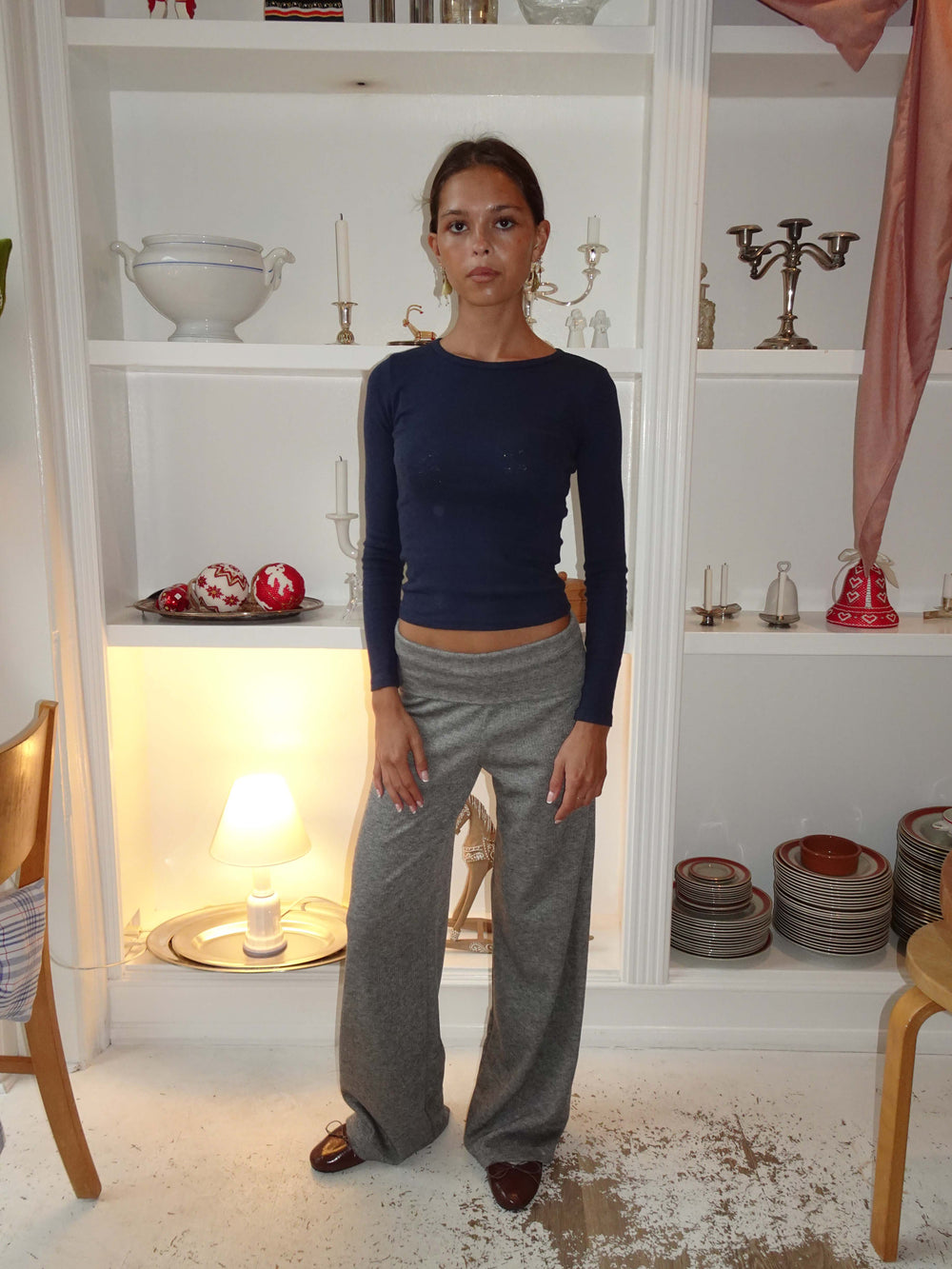 Fia sweatpants with fold - Grey