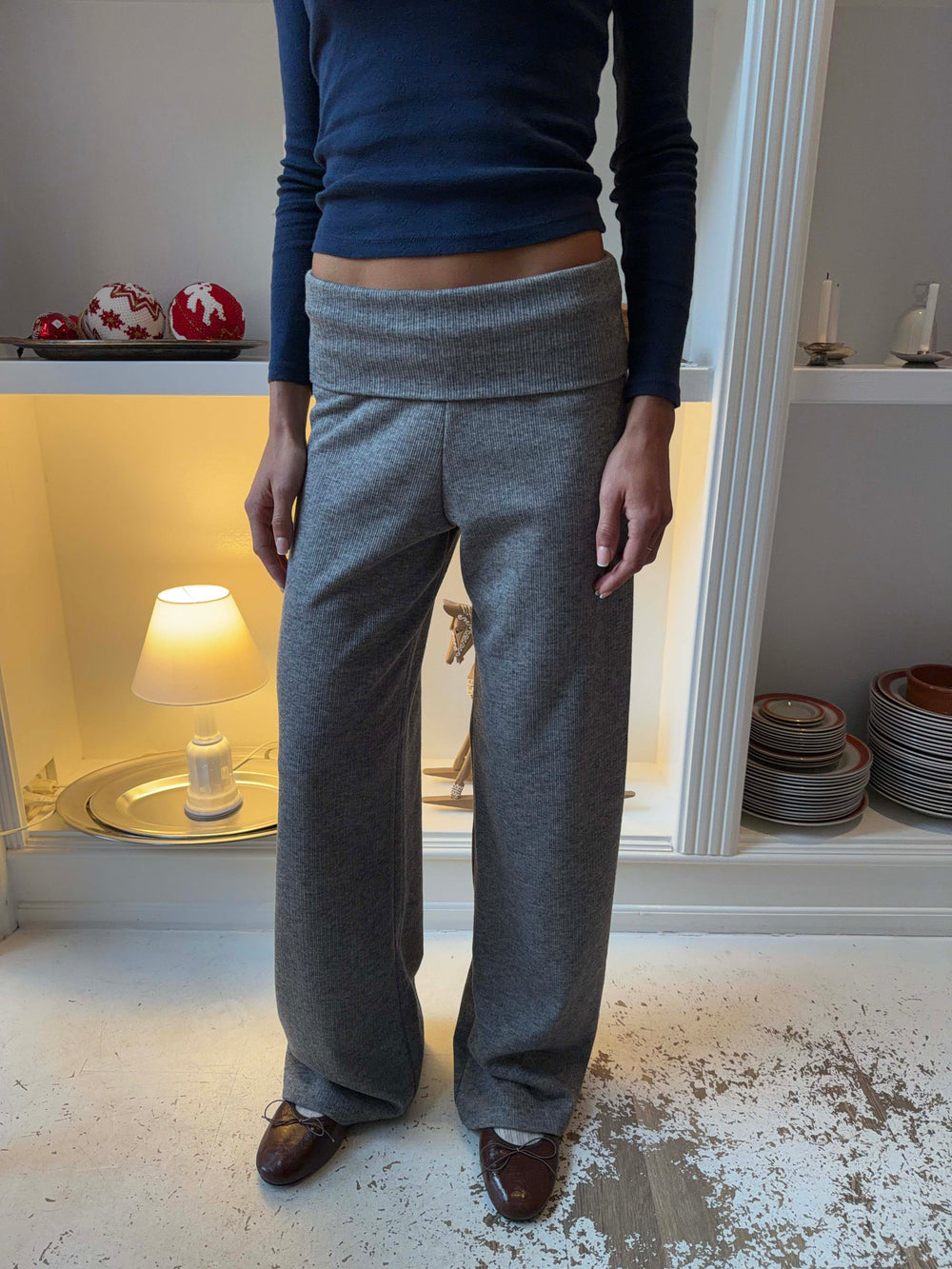 Fia sweatpants with fold - Grey