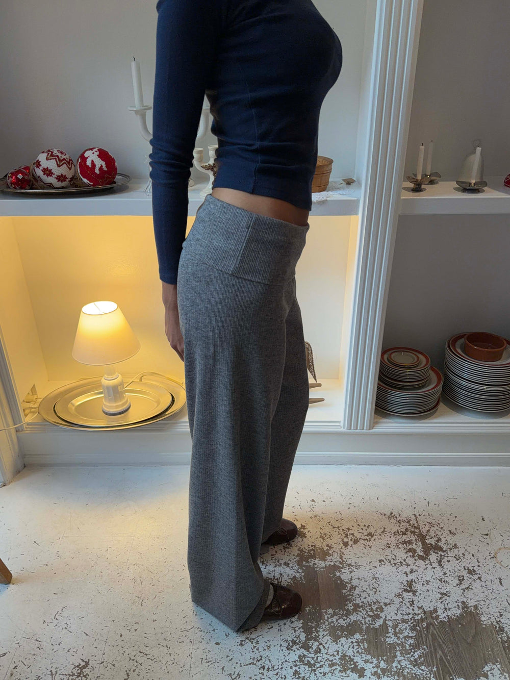 Fia sweatpants with fold - Grey