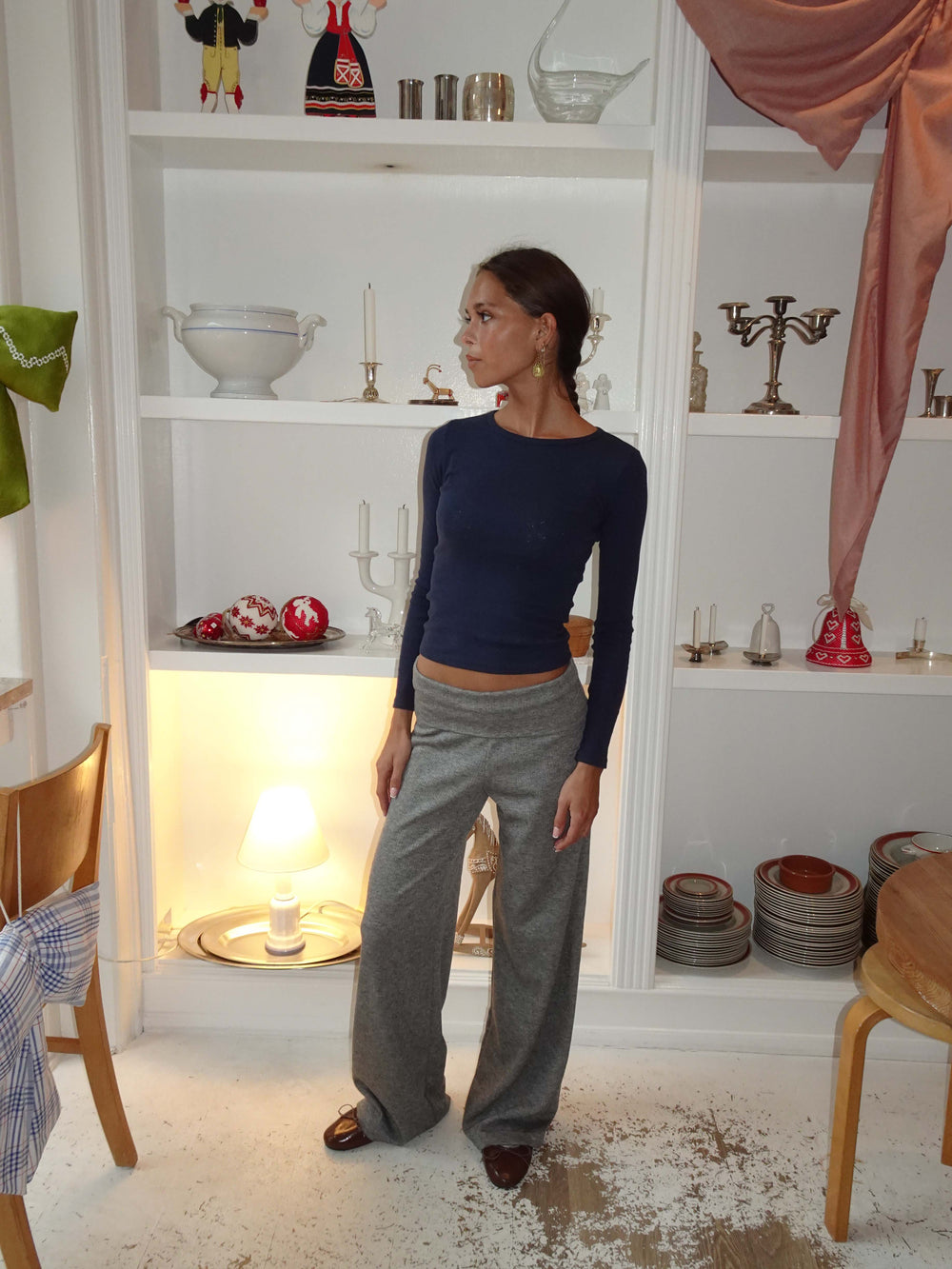 Fia sweatpants with fold - Grey