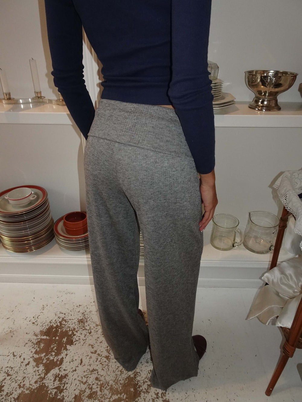 Fia sweatpants with fold - Grey
