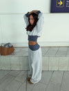 Maja sweatpants with polka dots - Grey/black/white