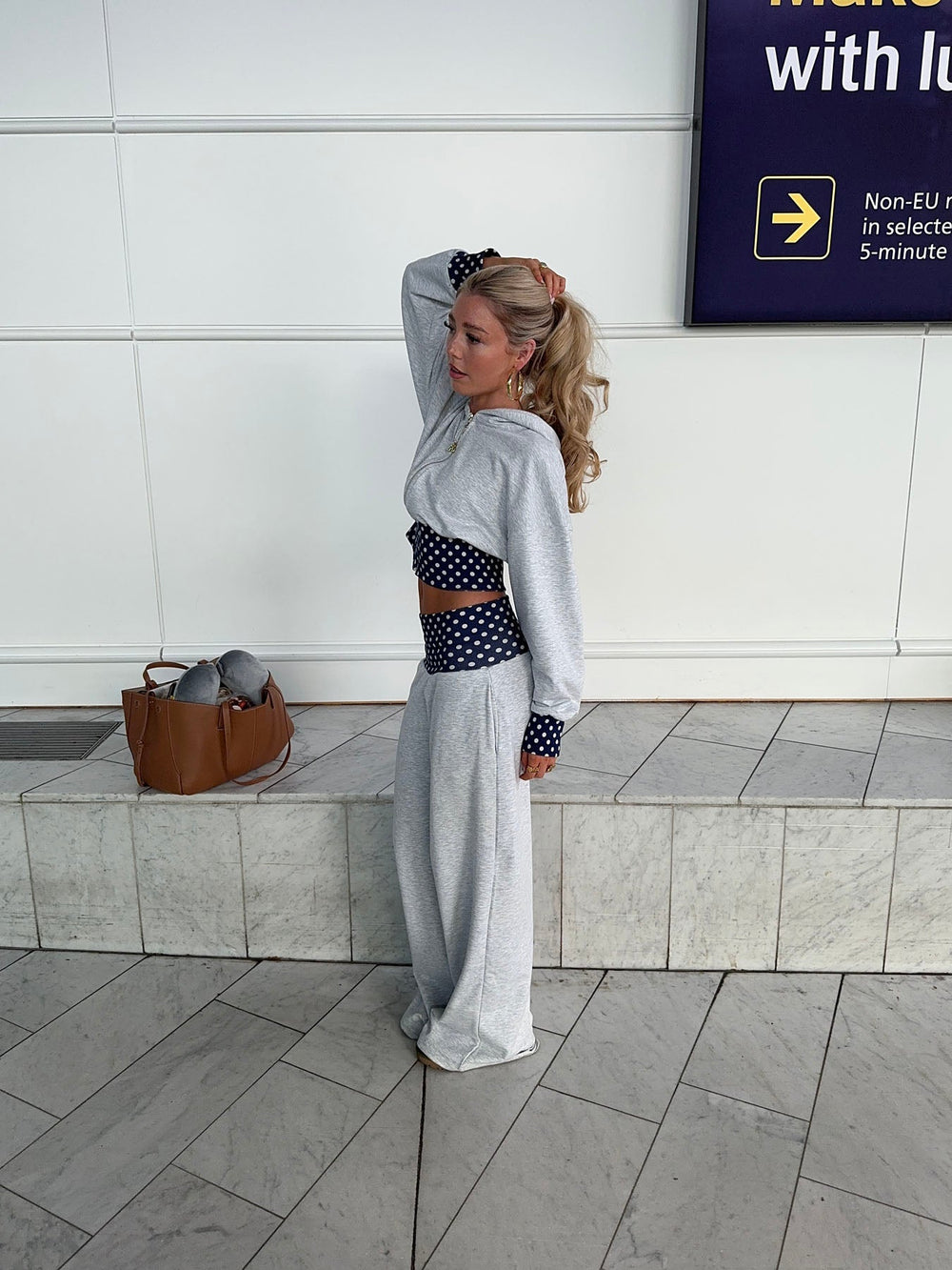 Maja sweatpants with polka dots - Grey/black/white