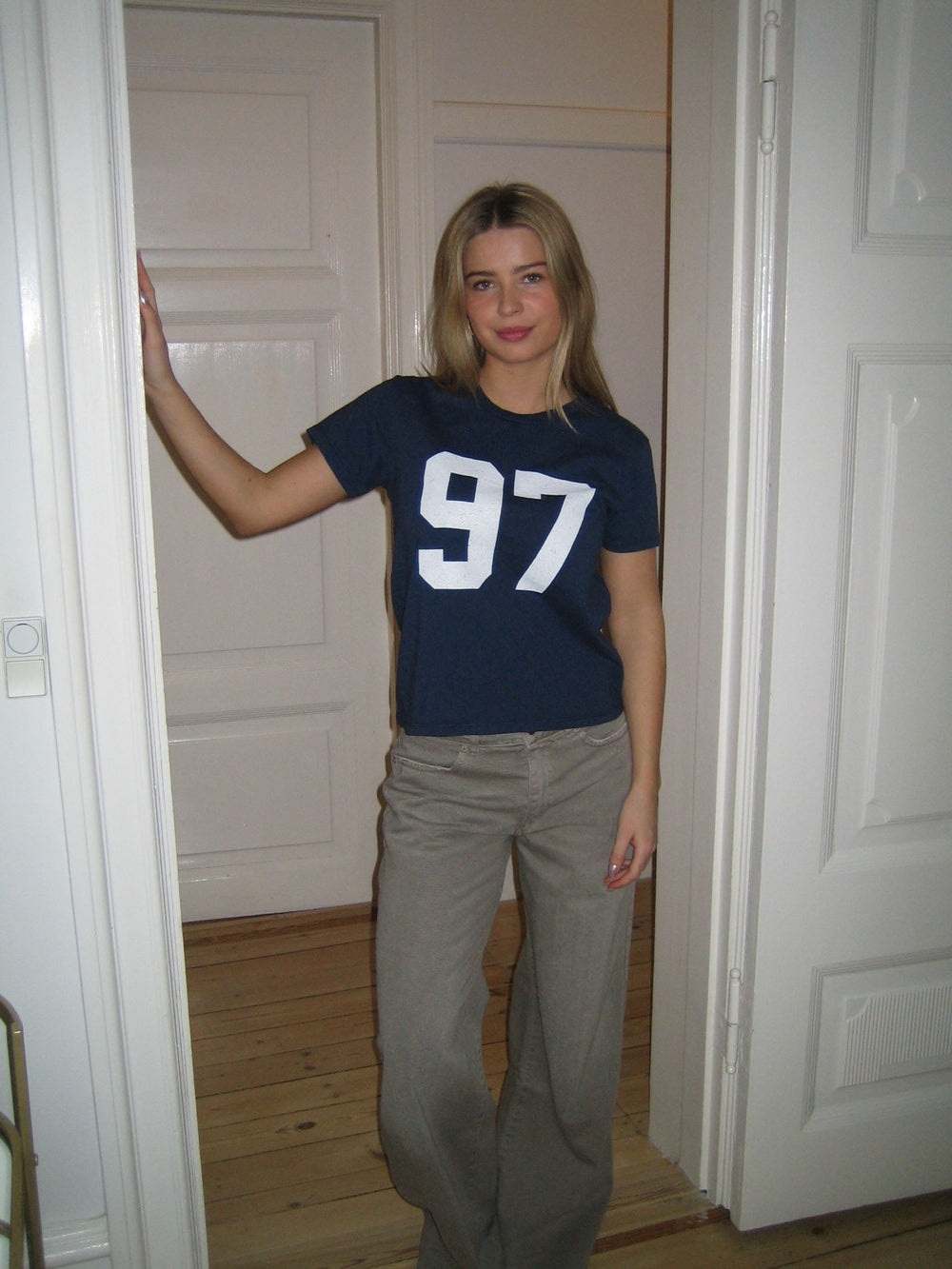 Lilana navy t-shirt w. 97 - Navy/white