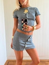 Scandivv t-shirts with asymmetrical buttons - Grey