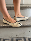 Elivia split toe ballerina with polka dots - White/black